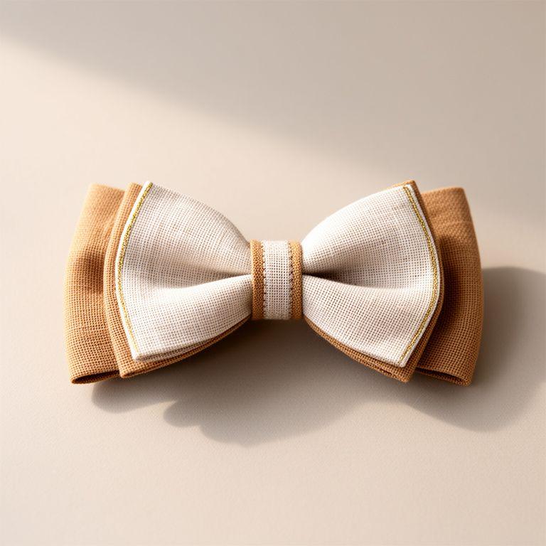 Linen pet bow accessory styled in a warm boutique setting